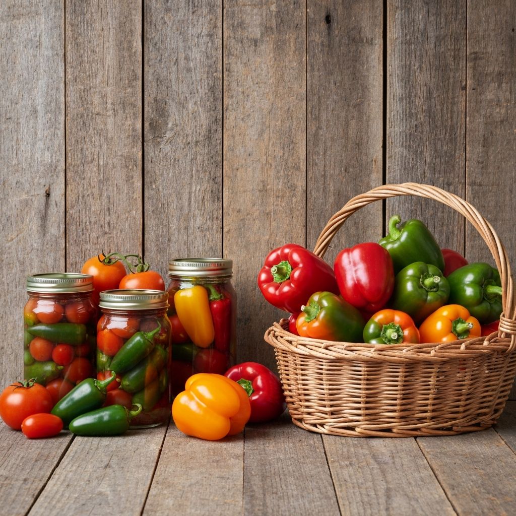 Fresh vegetables and pepper relish