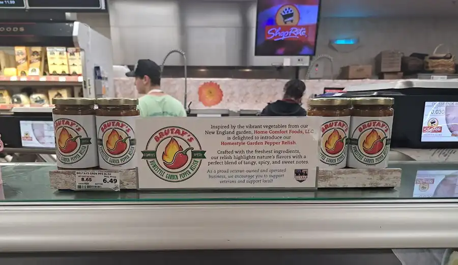 Brutay's Homestyle Garden Pepper Relish in-store display at ShopRite